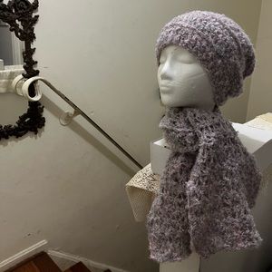 Mohair Beanie Hat and Scarf Set